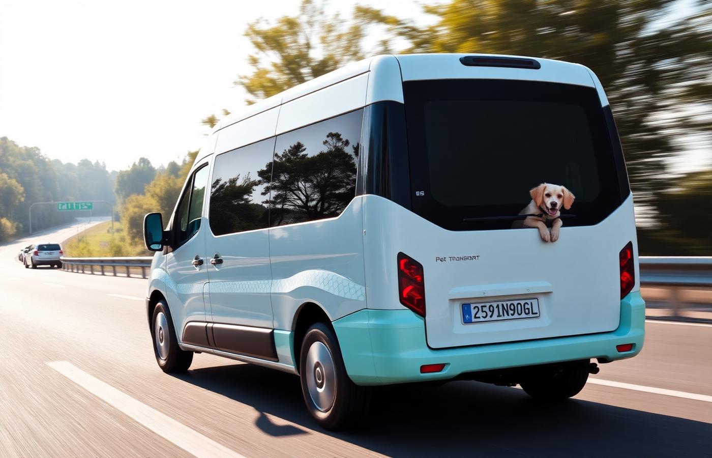 Wnętrze busa FutroBus z wentylowanymi boksami dla psów i kotów